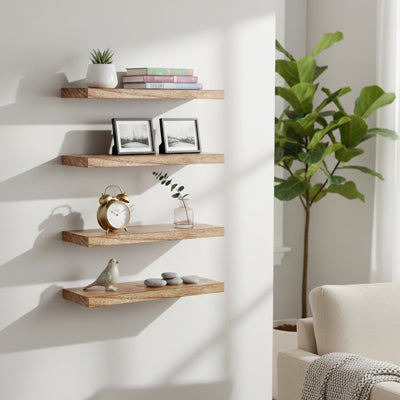 etagere  bois marron installee